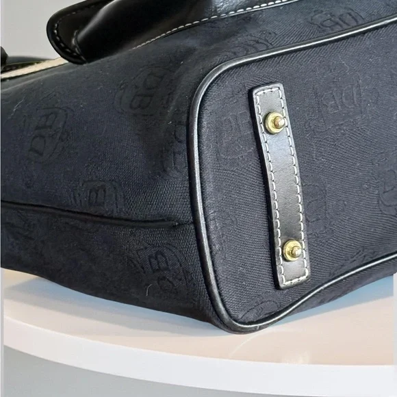 Authentic Dooney & Bourke Black Canvas Tote Bag with Leather Trim! - Picture 7 of 14